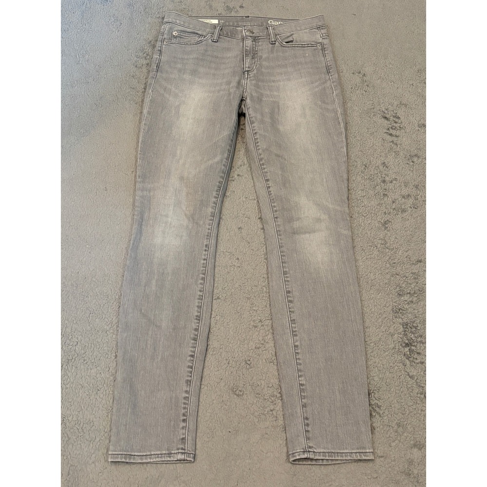 Gap 1969 Authentic True Skinny Gray Denim Jeans Womens 26 Regular Stretch